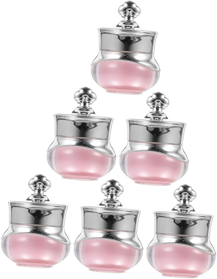 Minkissy 5G Acrylic 6pcs Empty Cream Jars With Lids Refillable Travel Containers - Image 1